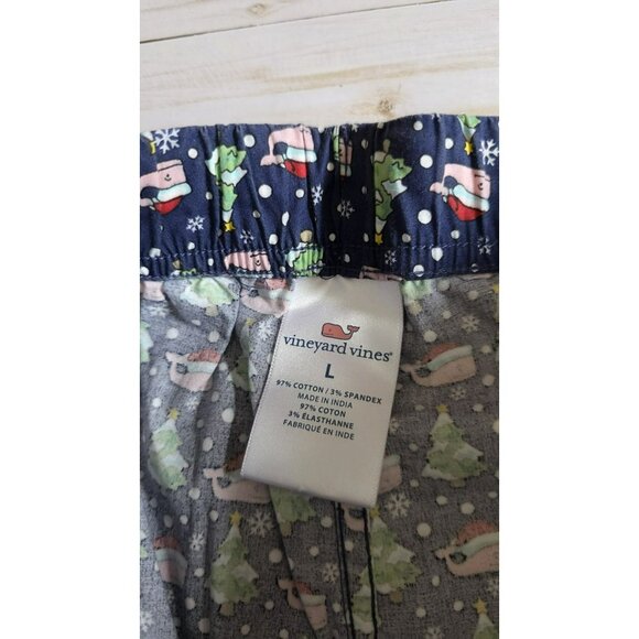 Vineyard Vines Pajama Pants Santa Whale Print Lounge Pants Mens Large 34wx30L - Picture 5 of 9
